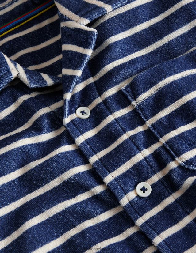 Boden Mädchen Frotteehemd VH86PT3051 Kleidung College Navy/Vanilleschote