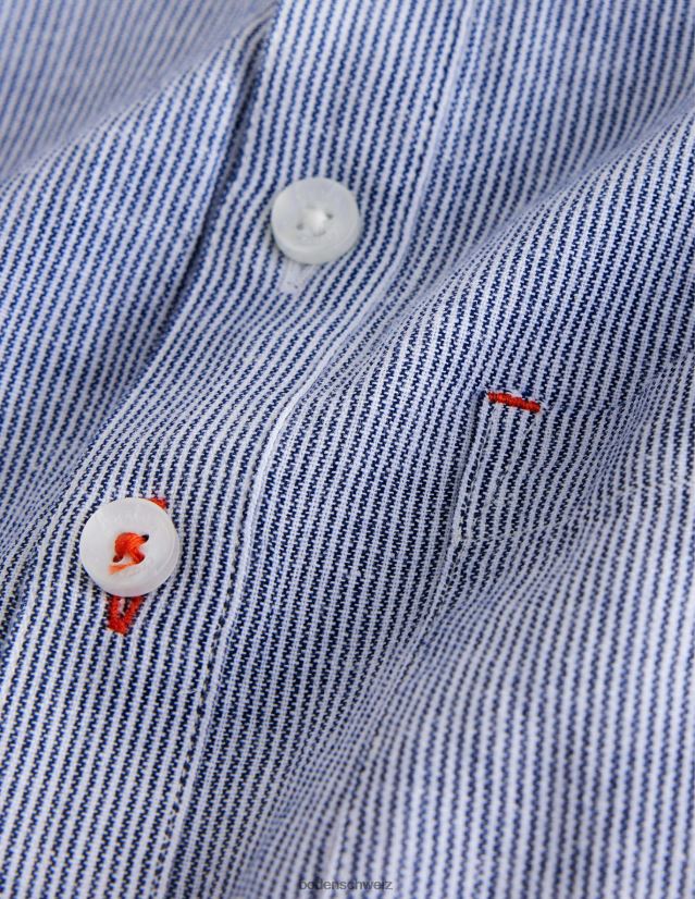 Boden Mädchen Gemustertes Opa-Shirt VH86PT3254 Kleidung blaues Ticken