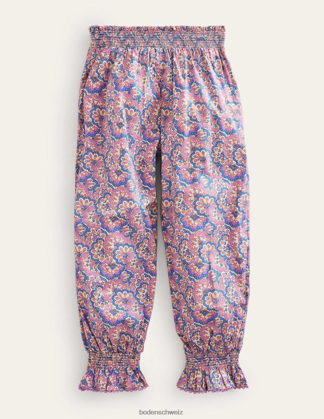 Boden Mädchen Bedruckte Hose mit Ballonbeinen VH86PT2679 Kleidung Lupine und Pfirsich-Paisley