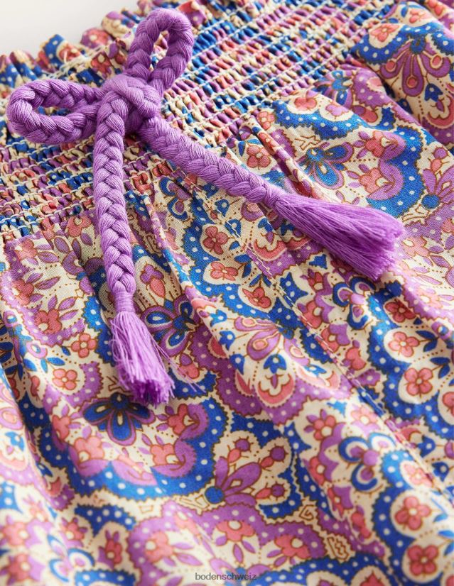 Boden Mädchen Bedruckte Hose mit Ballonbeinen VH86PT2679 Kleidung Lupine und Pfirsich-Paisley