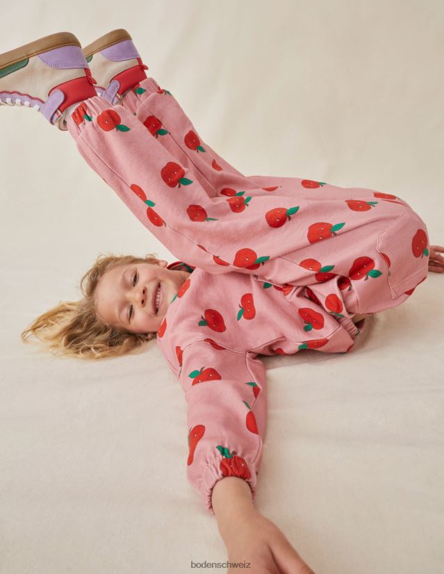 Boden Mädchen Bedruckte Jogginghose VH86PT798 Kleidung mandelrosa Äpfel