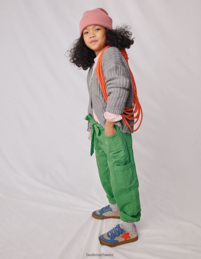 Boden Mädchen Cargohose mit Bindegürtel VH86PT2726 Kleidung Safarigrün