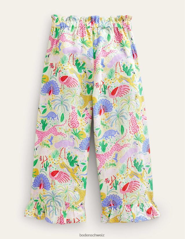 Boden Mädchen Hose mit weitem Bein und Rüschenbündchen VH86PT2758 Kleidung Multi-Wüste