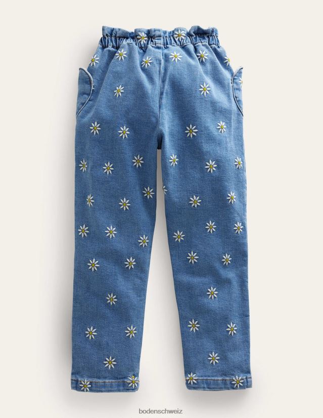 Boden Mädchen Hose zum Anziehen VH86PT3013 Kleidung Mitte Vintage besticktes Gänseblümchen