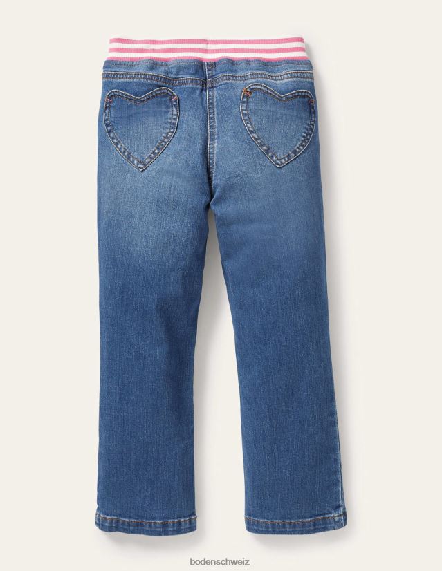 Boden Mädchen Jeans mit Herz-Patch VH86PT3191 Kleidung Mid-Vintage-Denim