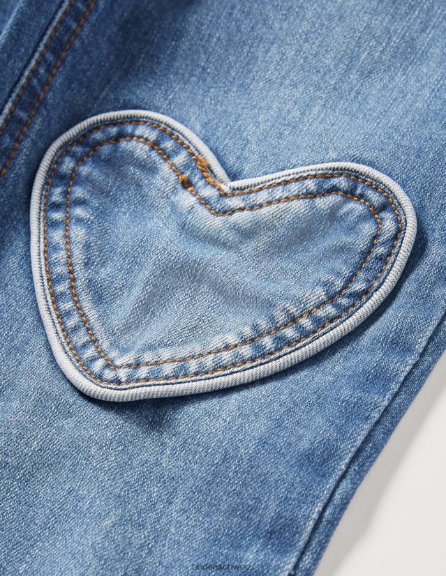 Boden Mädchen Jeans mit Herz-Patch VH86PT3191 Kleidung Mid-Vintage-Denim