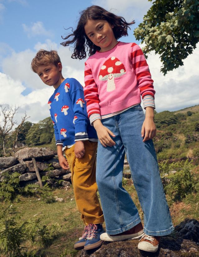 Boden Mädchen Jeans mit weitem Bein VH86PT797 Kleidung mittleres Vintage-Blau