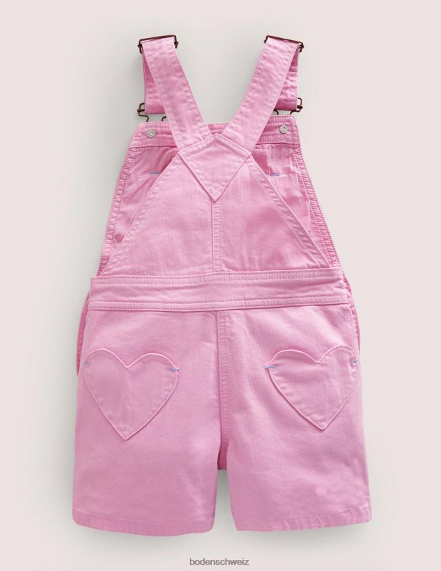 Boden Mädchen Kurze Latzhose mit Herztasche VH86PT3204 Kleidung lila rosa