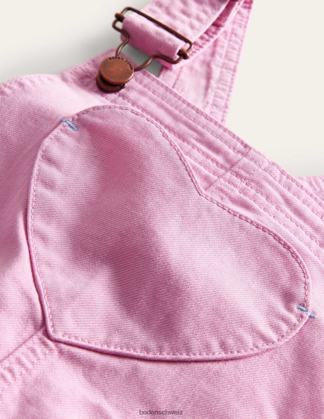 Boden Mädchen Kurze Latzhose mit Herztasche VH86PT3204 Kleidung lila rosa