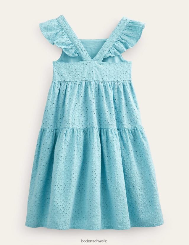 Boden Mädchen Allover-Broderie-Kleid VH86PT2629 Kleidung Aqua-Meer