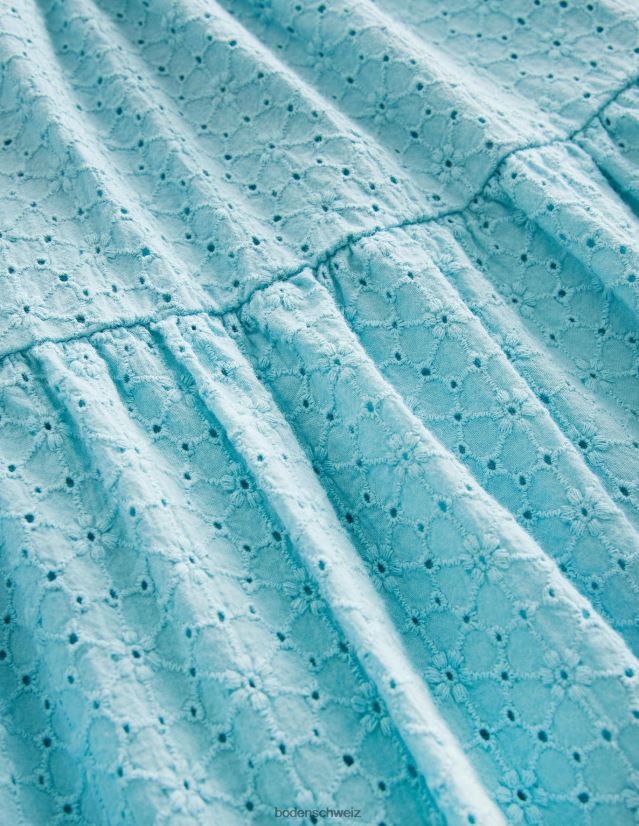 Boden Mädchen Allover-Broderie-Kleid VH86PT2629 Kleidung Aqua-Meer