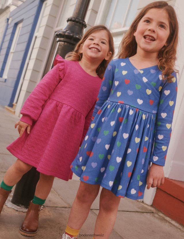 Boden Mädchen Ballerinakleid aus Jersey VH86PT750 Kleidung College-Marineherzen