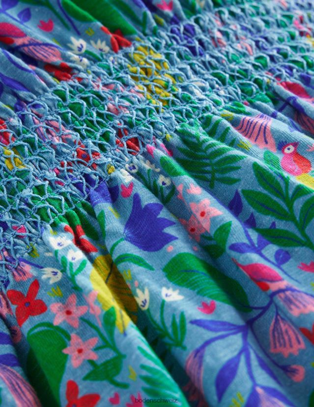 Boden Mädchen Bedrucktes Festtagskleid VH86PT742 Kleidung Multi-Papageienrebe