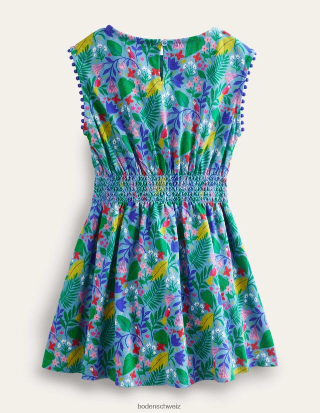Boden Mädchen Bedrucktes Festtagskleid VH86PT742 Kleidung Multi-Papageienrebe