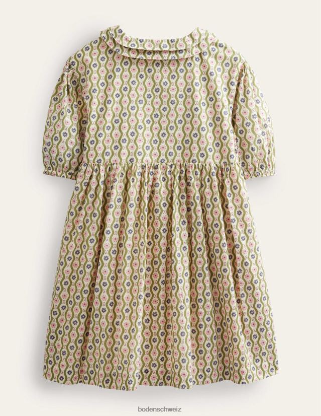 Boden Mädchen Bedrucktes Teekleid VH86PT2880 Kleidung Vanilleschote Gänseblümchenwelle