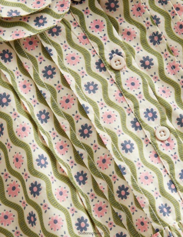 Boden Mädchen Bedrucktes Teekleid VH86PT2880 Kleidung Vanilleschote Gänseblümchenwelle