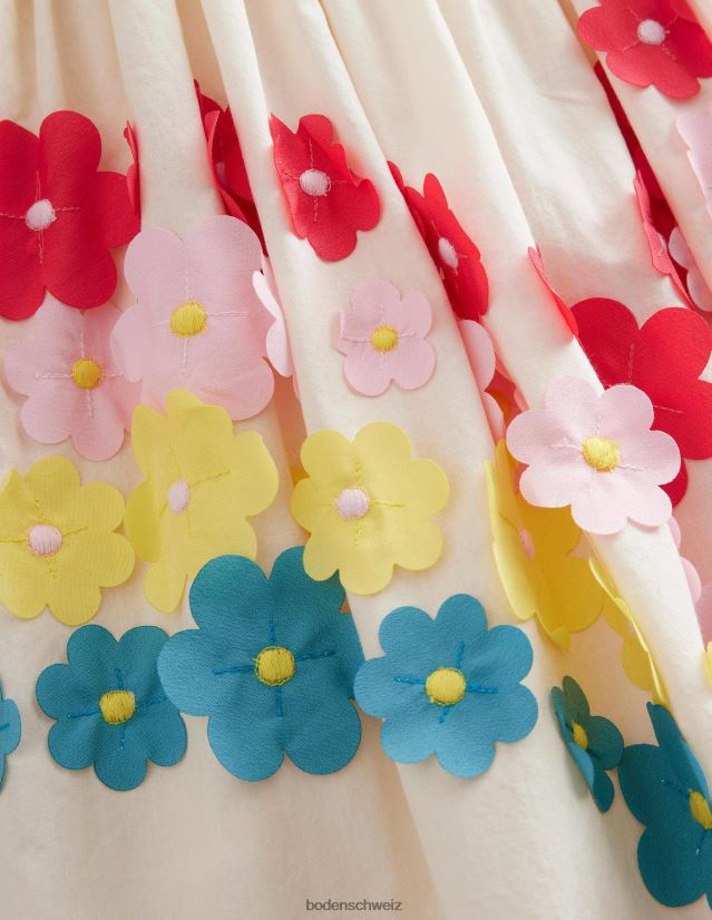 Boden Mädchen Flatterblumen-Regenbogenkleid VH86PT2775 Kleidung Vanilleschote