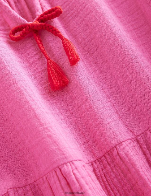 Boden Mädchen Gestuftes Kleid aus doppeltem Stoff VH86PT2791 Kleidung Festival-Rosa