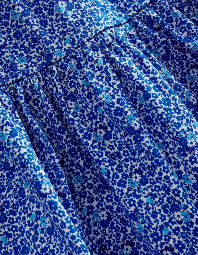 Boden Mädchen Gestuftes Maxikleid aus Jersey VH86PT2808 Kleidung Cabana blau geblümt