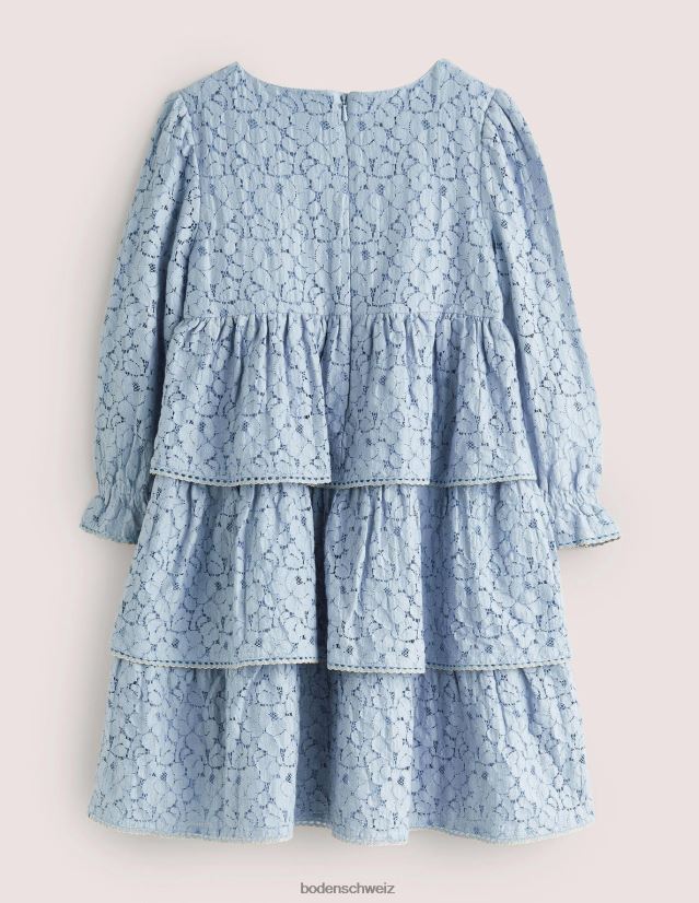 Boden Mädchen Gestuftes Partykleid aus Spitze VH86PT3198 Kleidung staubiges Blau