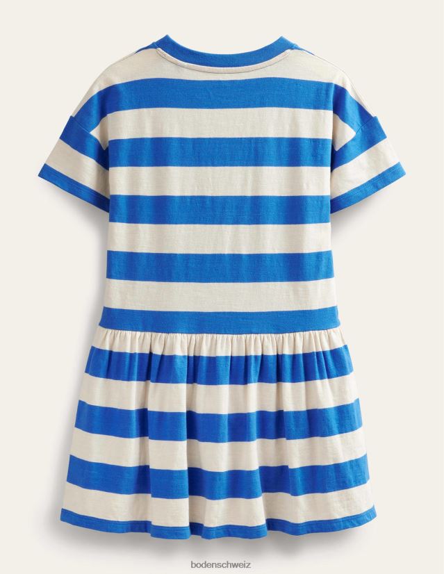 Boden Mädchen Grafisches, lässiges Jerseykleid VH86PT2824 Kleidung Cabanablau/Elfenbein