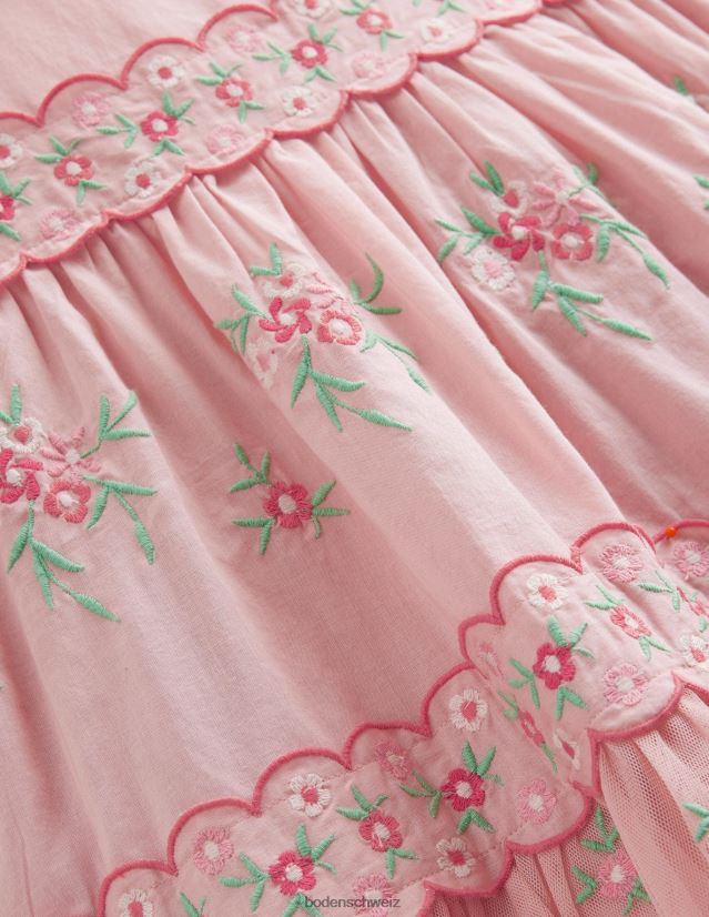 Boden Mädchen Kleid aus besticktem Tüll mit Blümchenmuster VH86PT2844 Kleidung Provence-Rosa