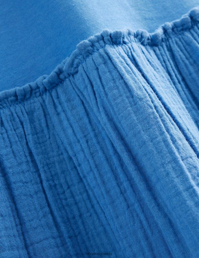 Boden Mädchen Kleid aus gewebtem Strukturmix VH86PT2842 Kleidung Elisabethanisches Blau