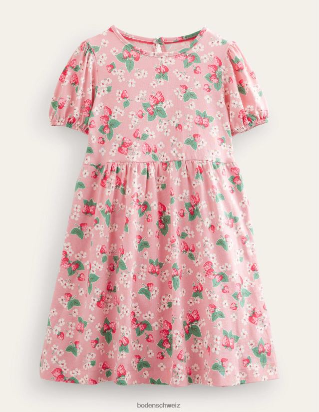 Boden Mädchen Kleid mit Puffärmeln VH86PT2777 Kleidung mandelrosa Erdbeeren