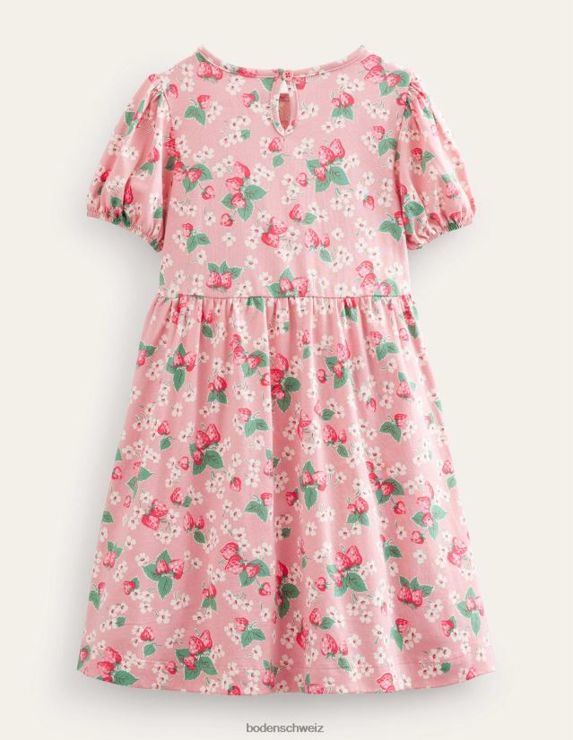 Boden Mädchen Kleid mit Puffärmeln VH86PT2777 Kleidung mandelrosa Erdbeeren