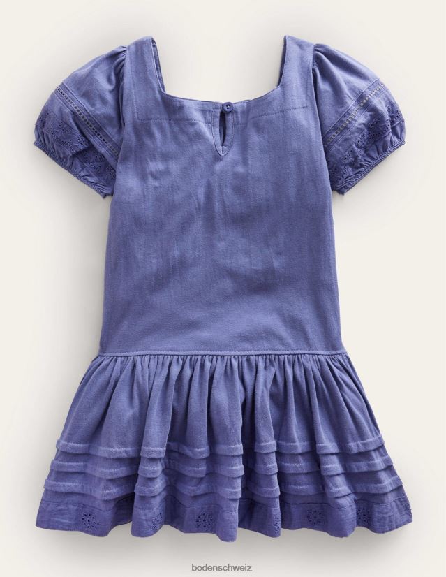 Boden Mädchen Kleid mit tiefer Taille VH86PT3024 Kleidung Weiches Steuerbordblau