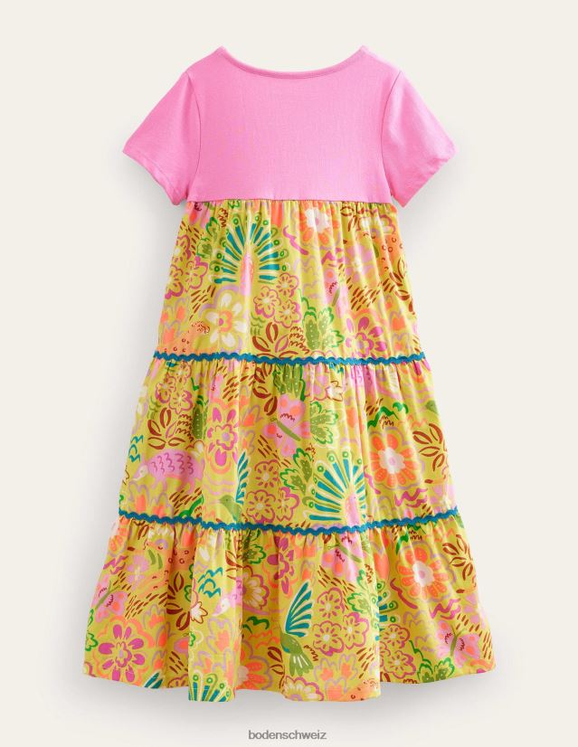 Boden Mädchen Maxi-Logo-Kleid VH86PT2905 Kleidung Stachelbeerblumentiere