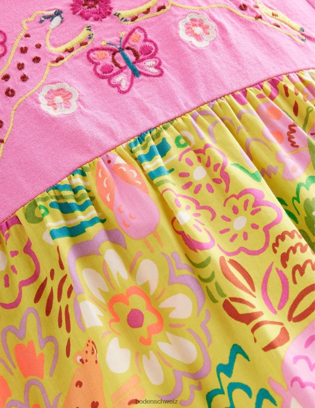 Boden Mädchen Maxi-Logo-Kleid VH86PT2905 Kleidung Stachelbeerblumentiere