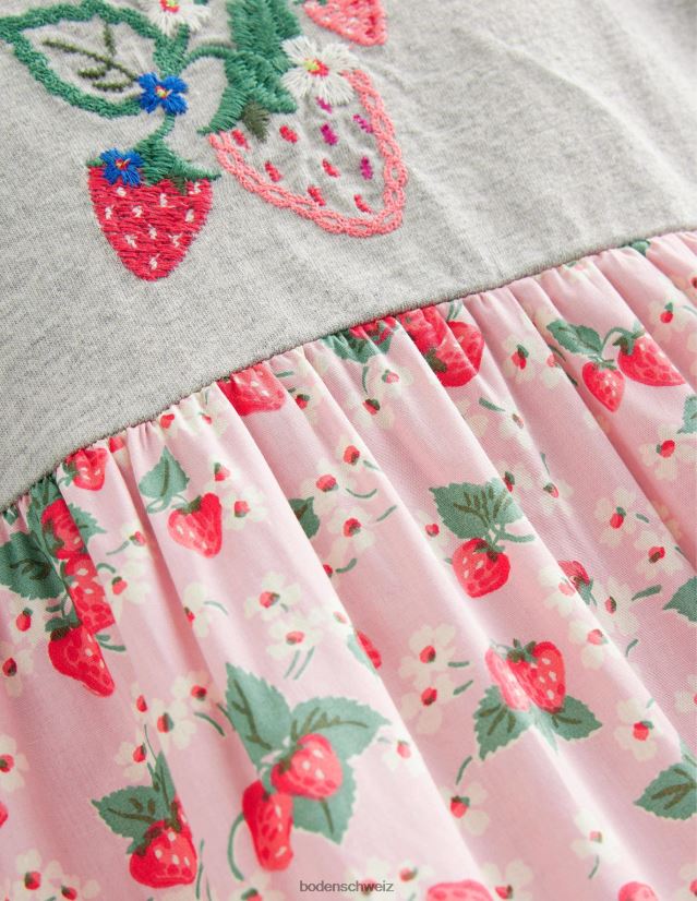 Boden Mädchen Maxi-Logo-Kleid VH86PT2912 Kleidung französische rosa Erdbeere