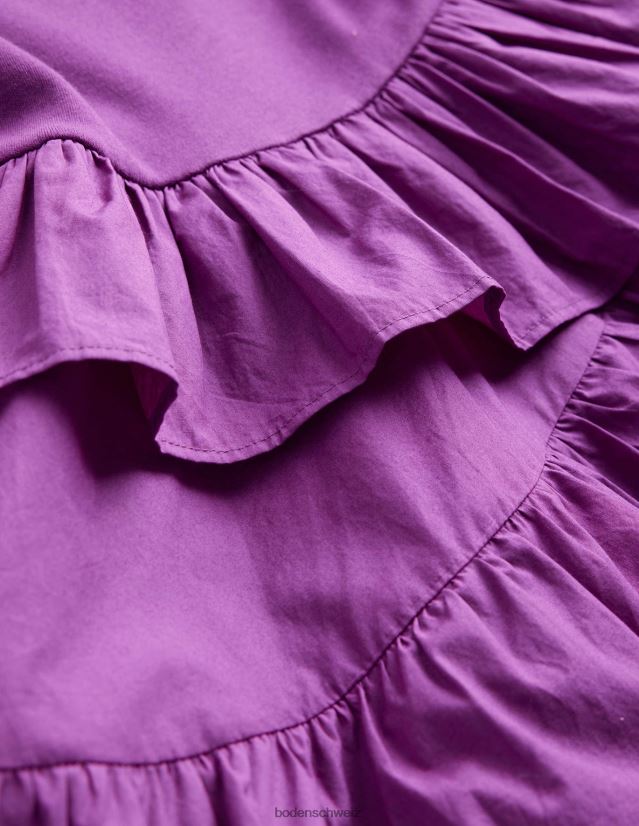 Boden Mädchen Rüschenkleid aus Baumwolle VH86PT743 Kleidung Juwel lila