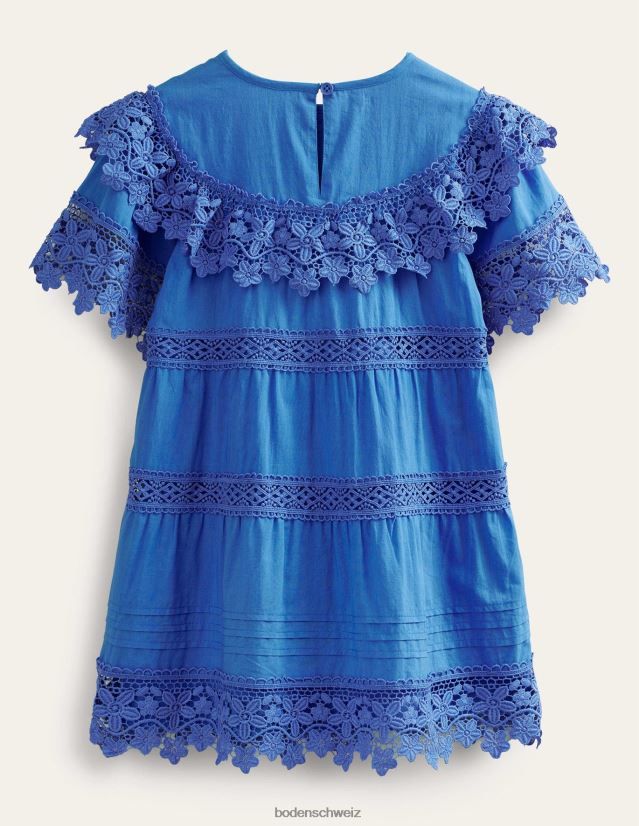 Boden Mädchen Stufenkleid aus Spitze VH86PT2829 Kleidung Cabana-Blau