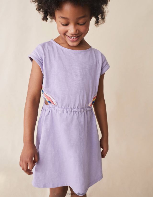Boden Mädchen ausgeschnittenes Kleid VH86PT3075 Kleidung nebliger Lavendel-Regenbogen