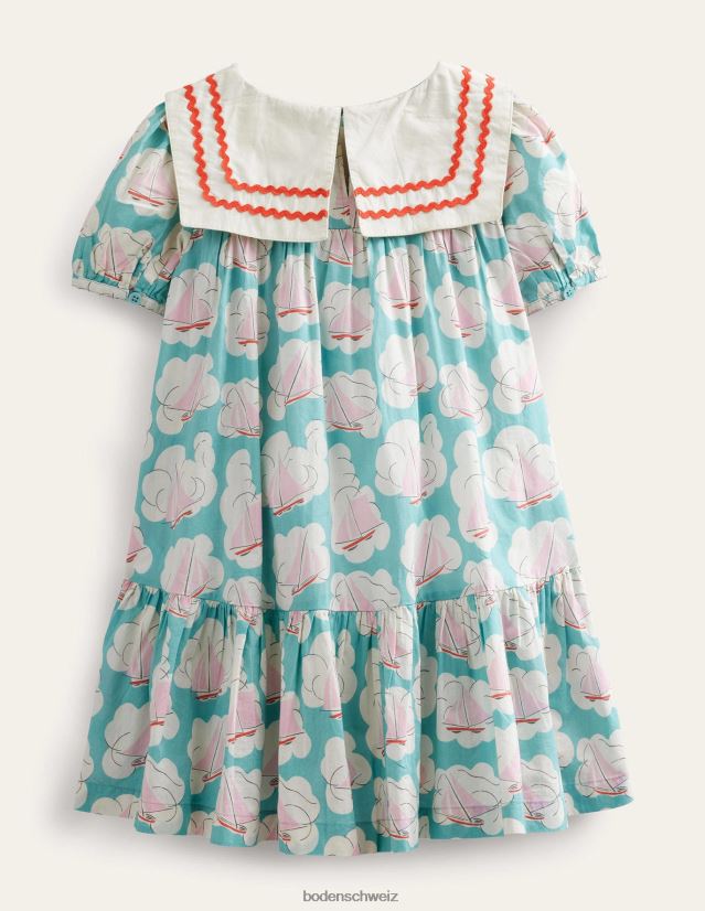 Boden Mädchen gewebtes Matrosenkleid VH86PT2966 Kleidung Aquaboot-Druck