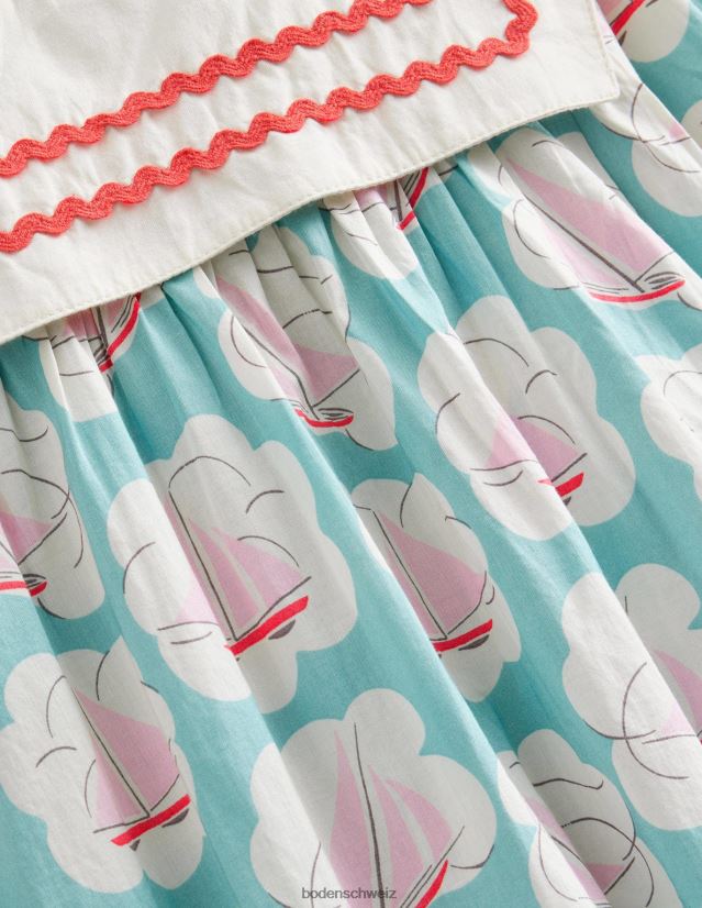Boden Mädchen gewebtes Matrosenkleid VH86PT2966 Kleidung Aquaboot-Druck
