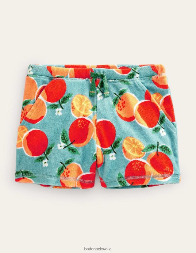 Boden Mädchen Bedruckte Frottee-Shorts VH86PT2636 Kleidung Aquablaue Orangen