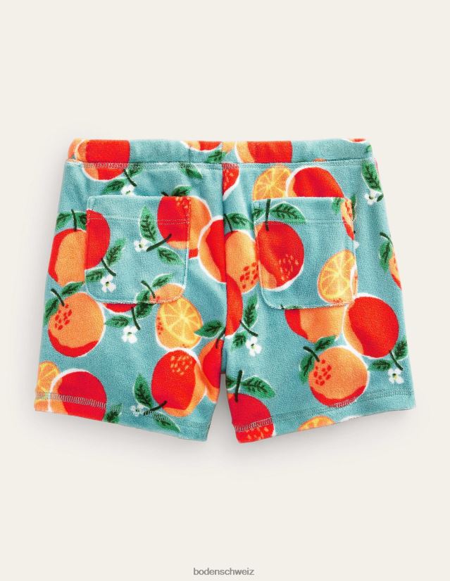 Boden Mädchen Bedruckte Frottee-Shorts VH86PT2636 Kleidung Aquablaue Orangen