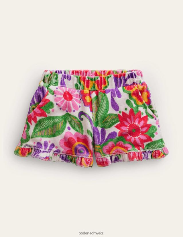 Boden Mädchen Bedruckte Frottee-Shorts mit Rüschen VH86PT2641 Kleidung Multi-Festival-Blumen