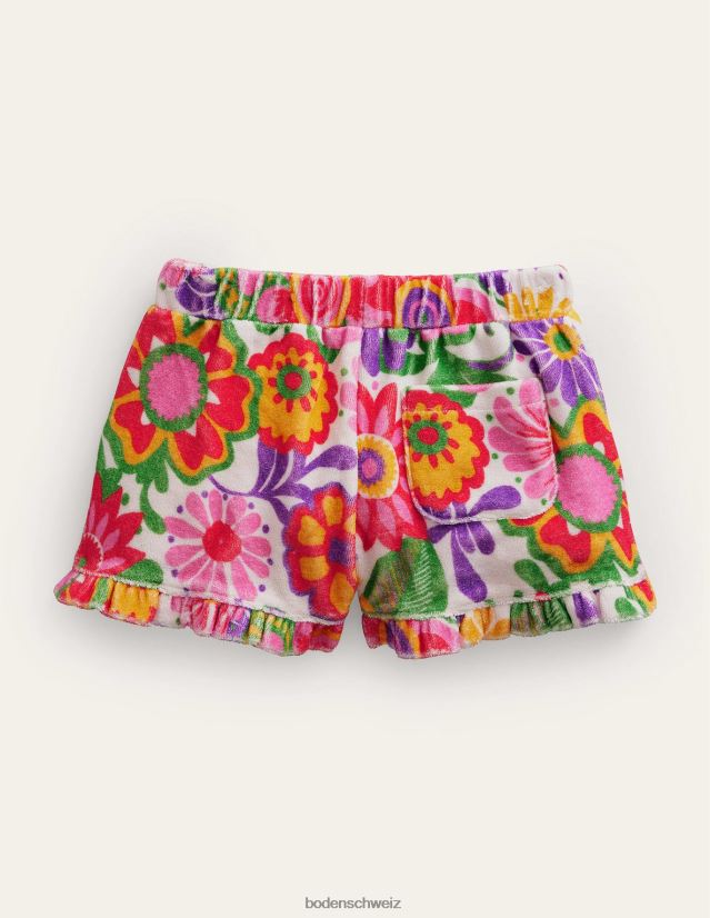 Boden Mädchen Bedruckte Frottee-Shorts mit Rüschen VH86PT2641 Kleidung Multi-Festival-Blumen