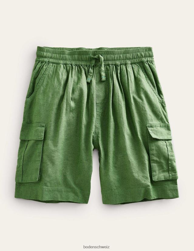Boden Mädchen Cargo-Shorts aus Leinen-Baumwolle VH86PT2665 Kleidung Khakigrün