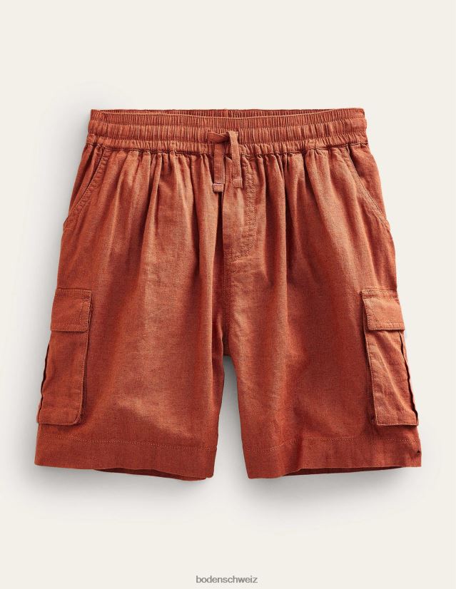 Boden Mädchen Cargo-Shorts aus Leinen-Baumwolle VH86PT2684 Kleidung geröstete Kastanie