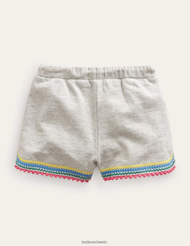 Boden Mädchen Jersey-Shorts mit Bommelbesatz VH86PT2709 Kleidung grauer Mergel