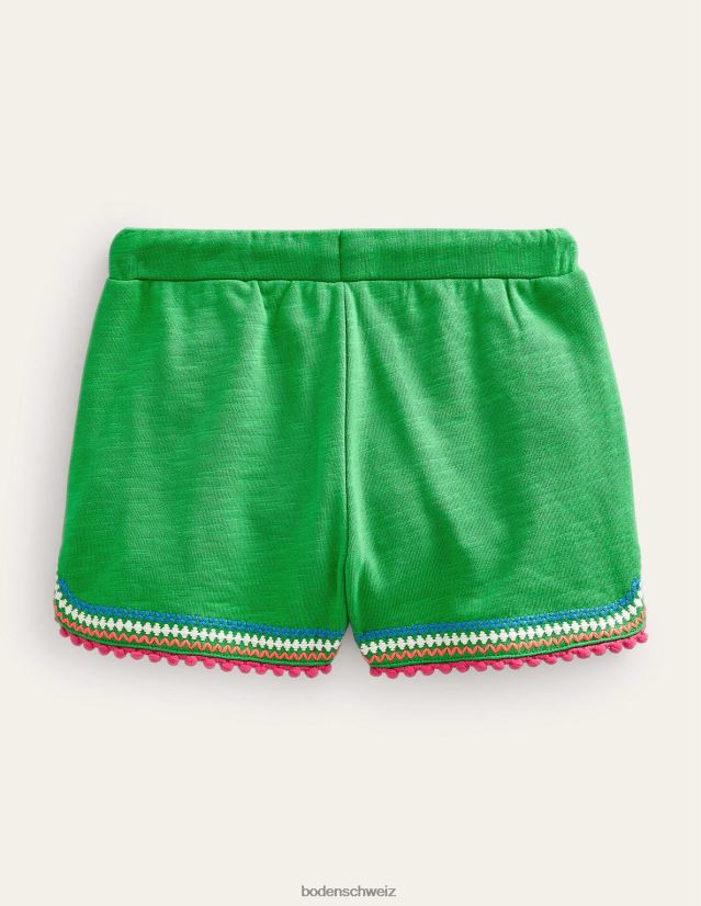 Boden Mädchen Jersey-Shorts mit Bommelbesatz VH86PT2740 Kleidung hellgrün