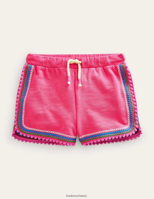 Boden Mädchen Jersey-Shorts mit Bommelbesatz VH86PT2752 Kleidung Lutscher rosa