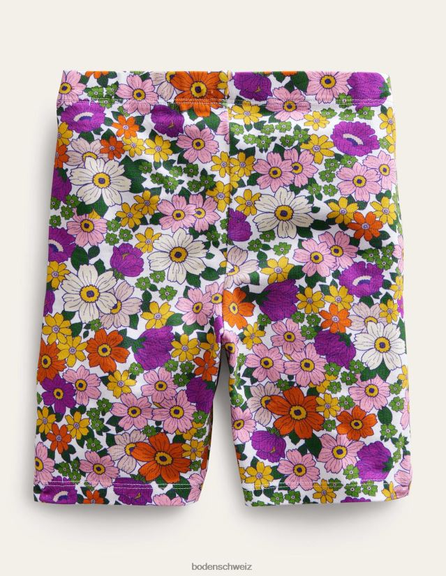 Boden Mädchen Radlerhosen VH86PT3220 Kleidung strahlende Orchidee mit violettem Blumenmuster