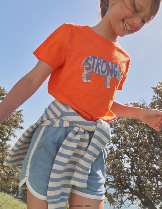 Boden Mädchen Retro-Jersey-Shorts VH86PT2656 Kleidung kieselblau