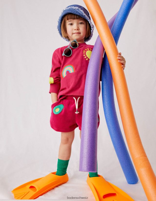 Boden Mädchen Shorts aus Frottee mit Applikation VH86PT2686 Kleidung Zuckerstange